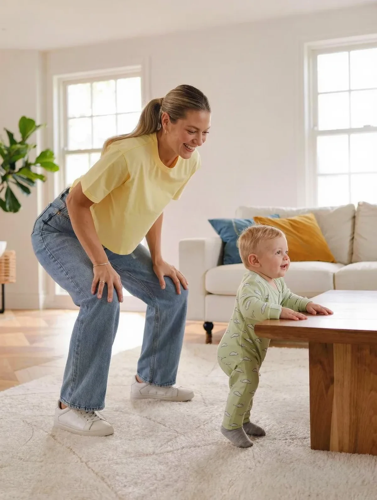 Why Your Postpartum Training Has to Change Once the Baby Starts Pulling Up to Stand
